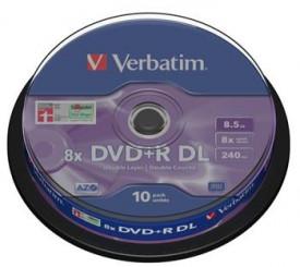 Verbatim DVD+R 8,5GB 8x DoubleLayer, 10ks (DVD+R DL)