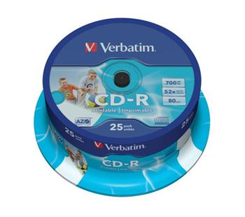 Verbatim CD-R 700MB 52x Printable, 25ks